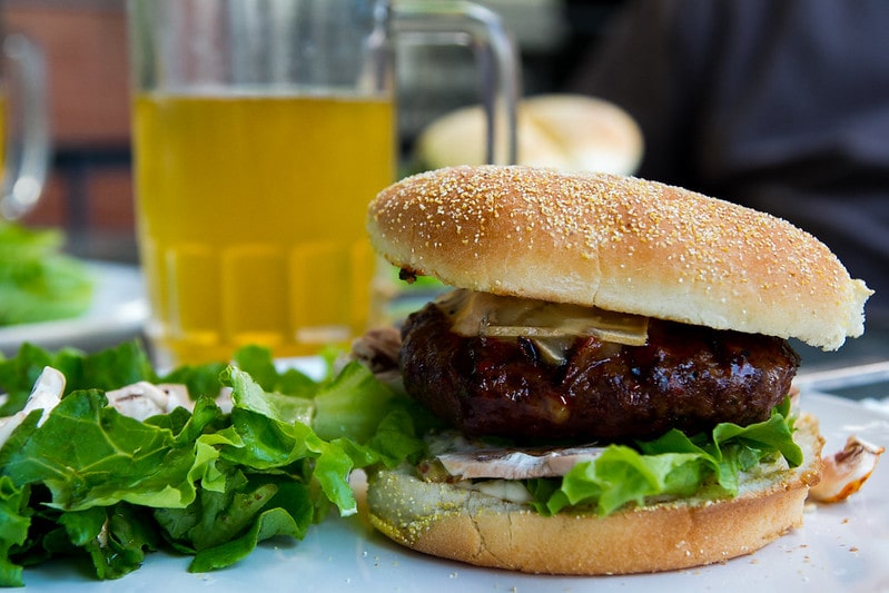 Alberta Beef burger, a staple for Scotiabank Saddledome food. 